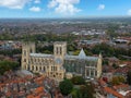 Drone photograph of the iconic York Minster York's most famous landmark