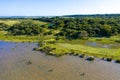 Aerial view of iSimangaliso Wetland Park. Maputaland, an area of KwaZulu-Natal on the east coast of South Africa. Royalty Free Stock Photo