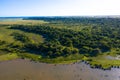 Aerial view of iSimangaliso Wetland Park. Maputaland, an area of KwaZulu-Natal on the east coast of South Africa. Royalty Free Stock Photo