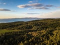 Drone Photography of a Calm Sunny Autumn Evening in Norway Count Royalty Free Stock Photo