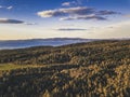 Drone Photography of a Calm Sunny Autumn Evening in Norway Count Royalty Free Stock Photo