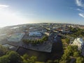 Copenhagen, Denmark Canal, Wide Angle Aerial Panorama Royalty Free Stock Photo