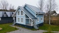 Drone photography of a cozy home in spring