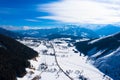 Drone photography dachstein glachier agrainst blue sky. Royalty Free Stock Photo