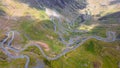 Birds eye view over curvy road. Royalty Free Stock Photo