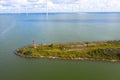 Drone photography of the flood protection dam Afsluitdijk, Netherlands