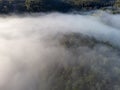 Drone photography of a misty morning in Sweden. Royalty Free Stock Photo