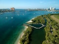 Drone photography over Peanut Island sandbar with Singer Island in the background