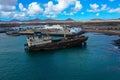 Drone photography. Ship wreck Telamon, Lanzarote, Canary Islands