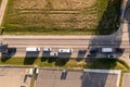 Drone photography of traffic jam during summer morning Royalty Free Stock Photo