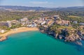 Drone picture over the Costa Brava coastal, small village La Fosca of Spain