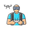 drone pilot drone color icon vector illustration