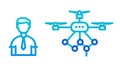 Drone Pilot Controller Operator Icon, vector design Generative AI Royalty Free Stock Photo