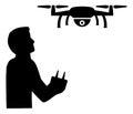 Drone Pilot flying silhouette black