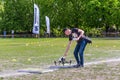 Drone pilot preparing for the start