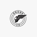 Drone pilot wing logo icon vector template