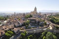 Drone point of view Avila city with Cathedral and old walls. Spain Royalty Free Stock Photo