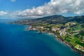 Drone point of view, picturesque nature of Azores