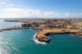Drone point of view seaside of Torrevieja city. Spain