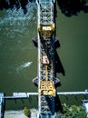 Aerial view of Tower Bridge in Sacramento California Royalty Free Stock Photo