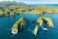 Drone point of view of an Unnamed bay on island of Shikotan, Kuril Islands