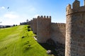 Drone point of view The Walls of Avila historic city Royalty Free Stock Photo