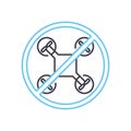 drone prohibited line icon, outline symbol, vector illustration, concept sign