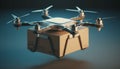 Drone propeller hovering mid air, filming modern aerial view digitally generated by AI