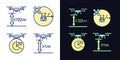 Drone proper control light and dark theme RGB color manual label icons set