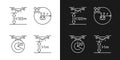Drone proper control linear manual label icons set for dark and light mode
