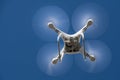 Drone quad copter with high resolution digital camera on the sky