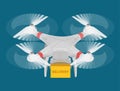 Drone quadcopter delivery concept 3d web isometric infographic