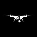 Drone or quadcopter icon isolated on dark background Royalty Free Stock Photo