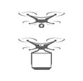 Drone quadcopter icon or symbol. Technology vector illustration