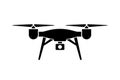 Drone quadcopter icon. Vector isolated element. Action camera fly. Digital vector illustration. Digital technology. Stock vector