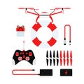 Drone quadcopter vector. Royalty Free Stock Photo