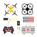 Drone quadcopter vector. Royalty Free Stock Photo