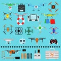 Drone quadcopter vector. Royalty Free Stock Photo