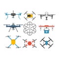 Drone quadcopter vector set.