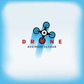 Drone quadro copter logo design Royalty Free Stock Photo