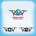 Drone quadro copter logo design Royalty Free Stock Photo