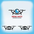 Drone quadro copter logo design Royalty Free Stock Photo