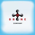 Drone quadro copter logo design Royalty Free Stock Photo