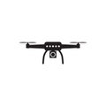 Drone quadrocopter with action camera icon vector for graphic design, logo, web site, social media, mobile app, ui illustration Royalty Free Stock Photo