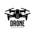 Drone quadrocopter emblem. Vector illustration.