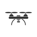 Drone quadrocopter icon flat