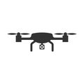 Drone quadrocopter icon in flat style. Quadcopter camera vector illustration on white isolated background. Helicopter flight