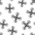 Drone quadrocopter icon seamless pattern background. Quadcopter camera vector illustration on white isolated background.