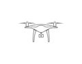 Drone, quadcopter icon. Vector illustration, flat design Royalty Free Stock Photo