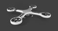 Drone quadrocopter with polce word, 3d Illustration Royalty Free Stock Photo